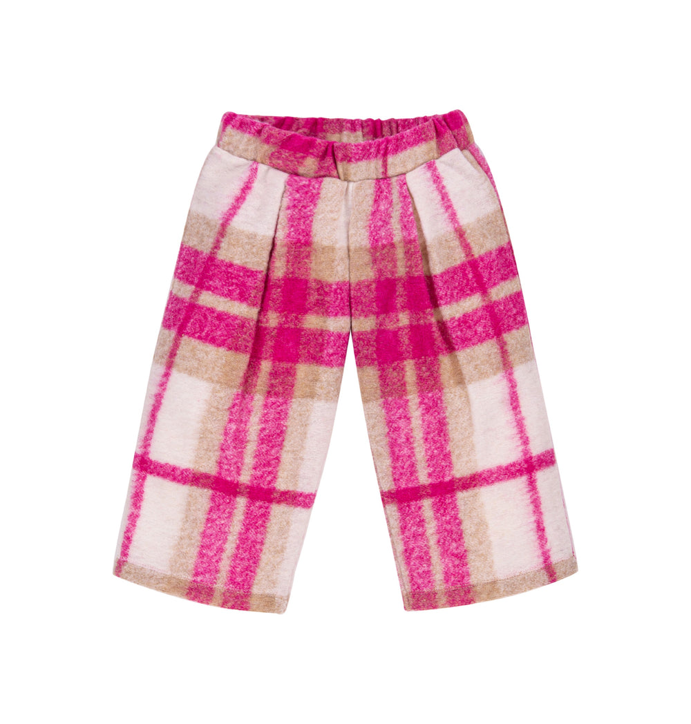 EMC Pink/Cream Tartan Wide Leg Trouser